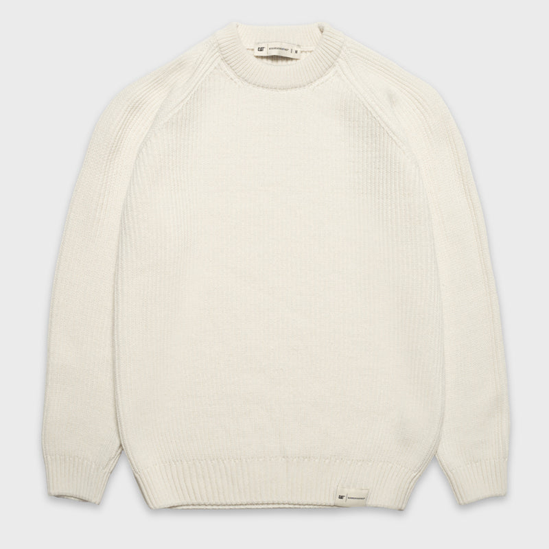 CAT RIBBED KNIT CREWNECK