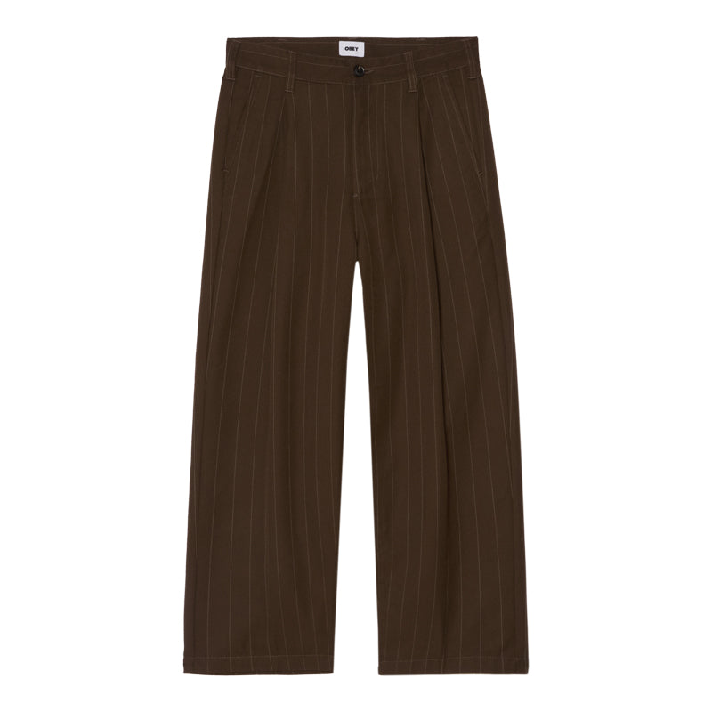 OBEY DEAN STRIPE PLEATED PANT