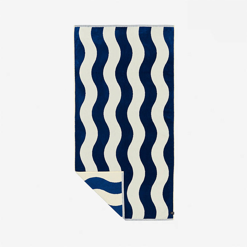 SLOWTIDE STRIPE BEACH TOWEL - DEEP POOL