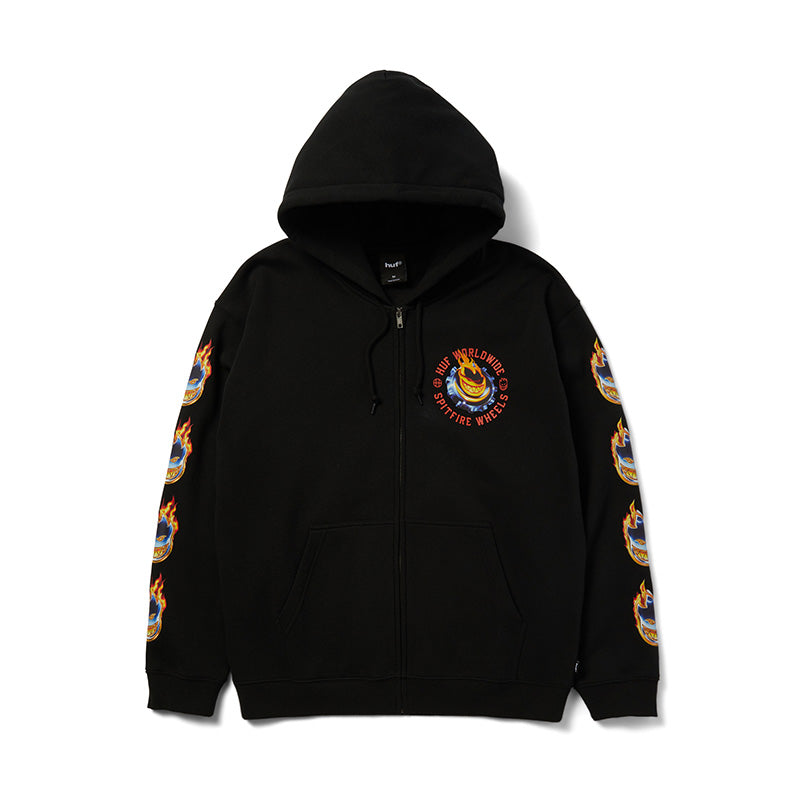 HUF X SPITFIRE CHROME HEAD FZ HOODIE