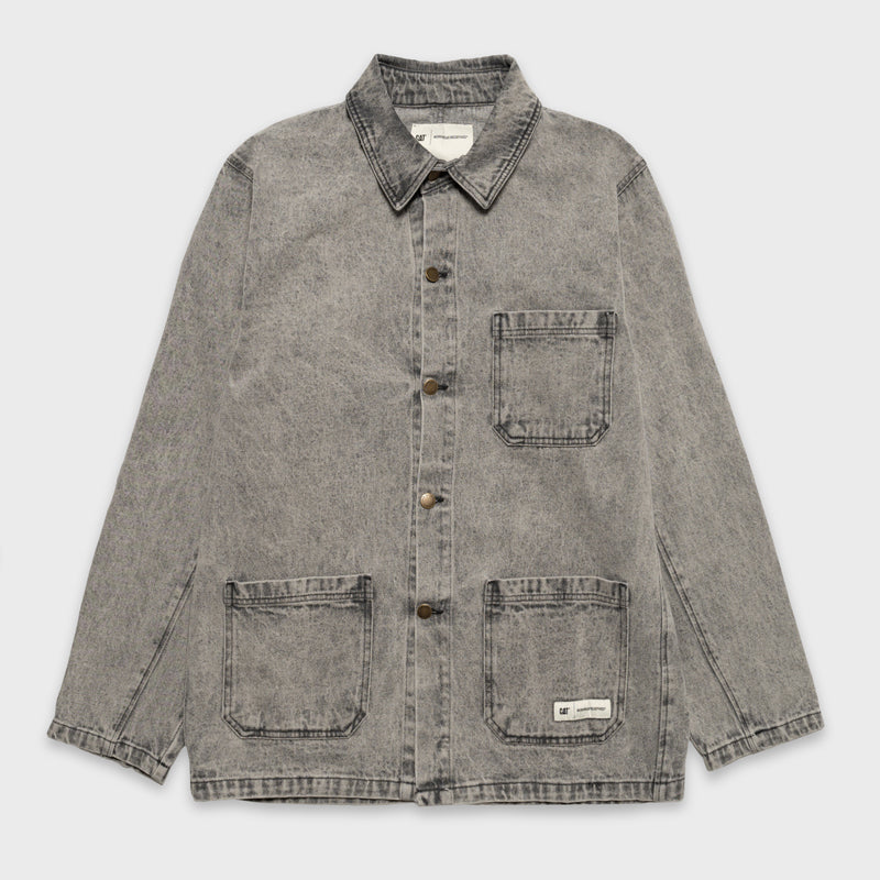CAT DENIM OVERSHIRT WITH ACID WASH