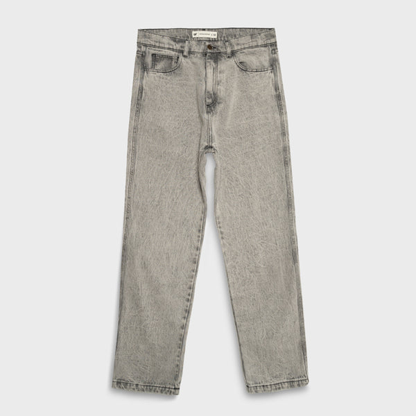 CAT BLACK DENIM 5 PKT PANT WITH ACID WASH