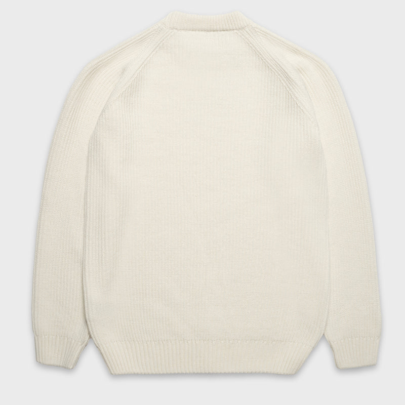 CAT RIBBED KNIT CREWNECK