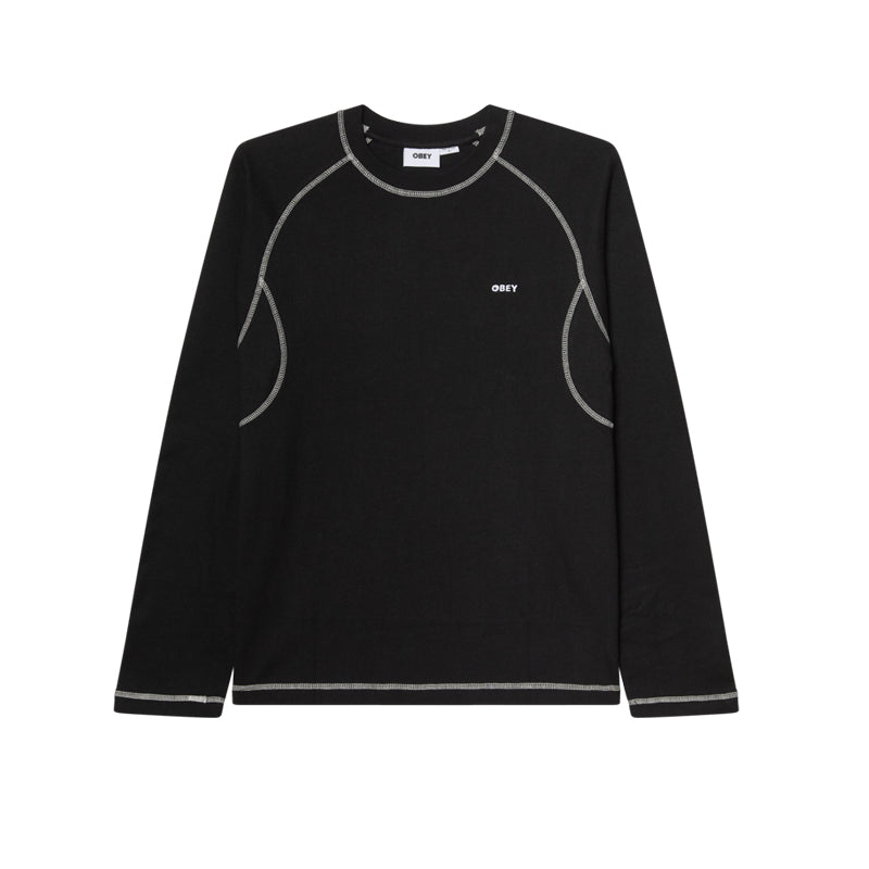 OBEY AARON CONTRAST STITCH LS TEE
