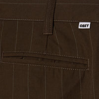 OBEY DEAN STRIPE PLEATED PANT