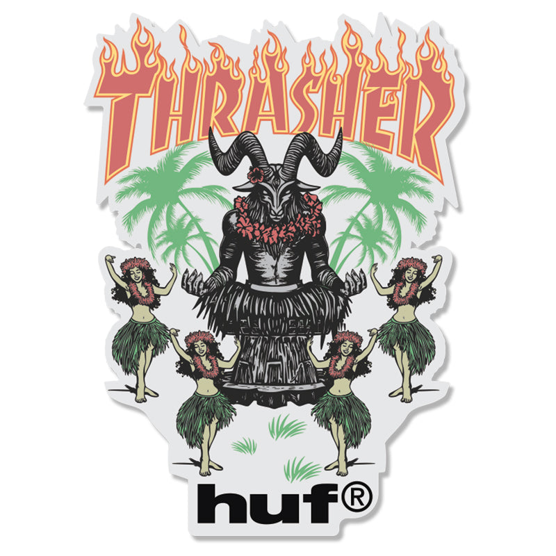 HUF X THRASHER GOAT LUAU STICKER