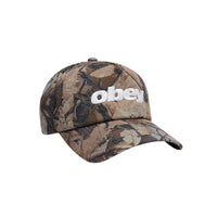OBEY DELTA 5 PANEL FENCE CAMO STRAPBACK HAT