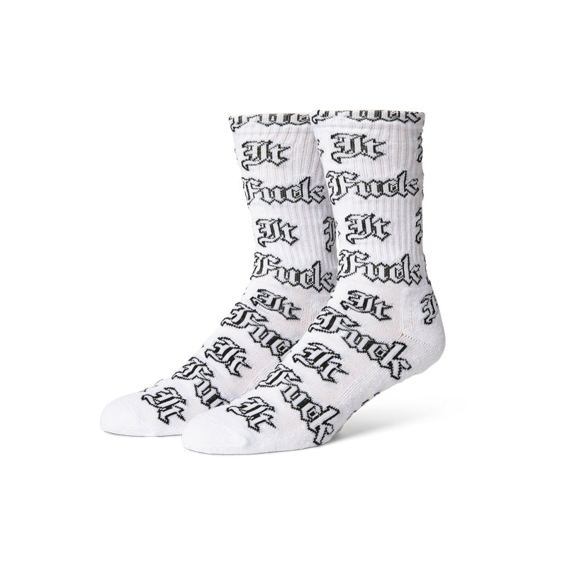 HUF FUCK IT OLD ENGLISH SOCKS