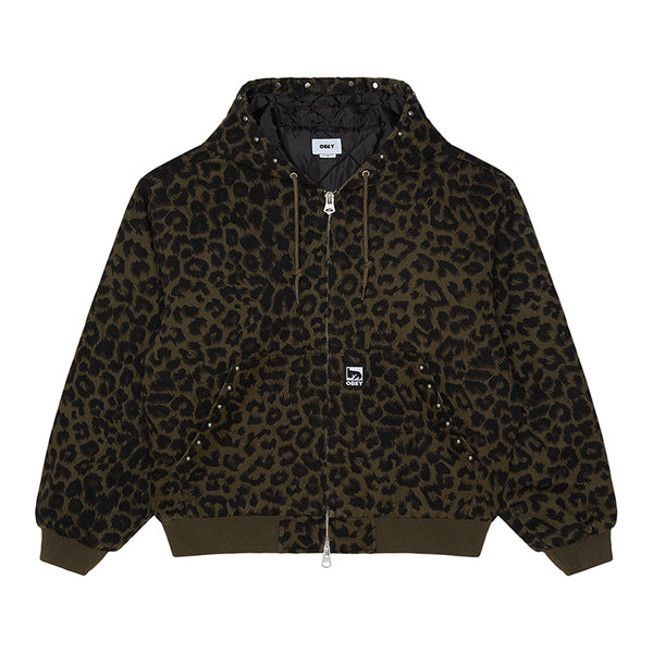 OBEY STUDDED ZIP UP JACKET