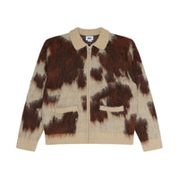 OBEY COW PATTERN ZIP SWEATER