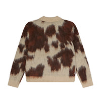 OBEY COW PATTERN ZIP SWEATER