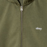 OBEY LOWERCASE PIGMENT ZIP HOOD FLEECE