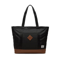HERSCHEL -T HERITAGE TOTE BLACK/SADDLE BROWN