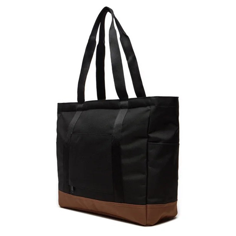 HERSCHEL -T HERITAGE TOTE BLACK/SADDLE BROWN