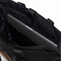 HERSCHEL -T HERITAGE TOTE BLACK/SADDLE BROWN