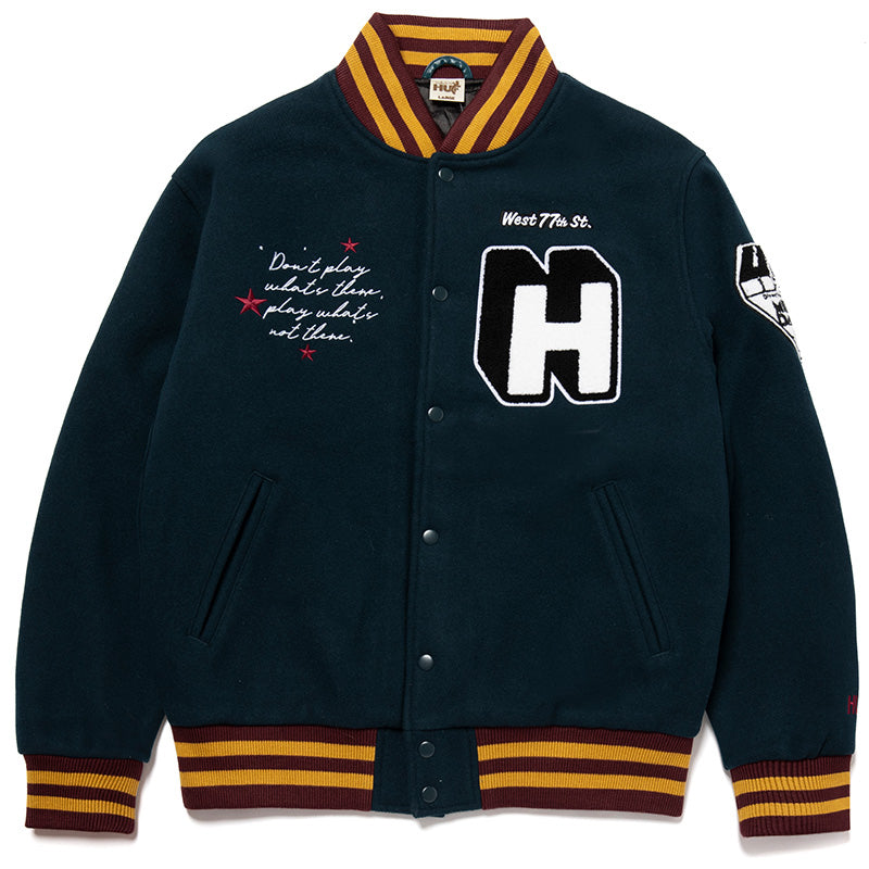 HUF X MILES DAVIS PANGAEA VARSITY JACKET