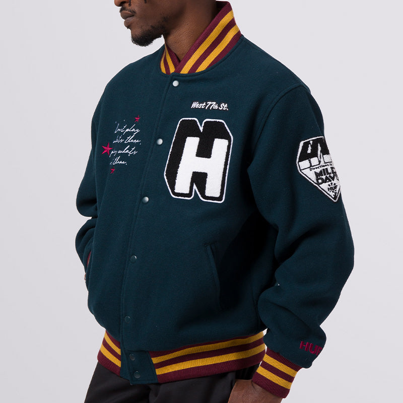 HUF X MILES DAVIS PANGAEA VARSITY JACKET – Block21